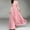 Pink, variant on Pntutb Womens V-Neck Solid Color Short Sleeve Chiffon Waist Closing Evening Dress Yellow XXL