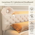 thumbnail image 4 of SIBEDS PU Leather White LED Bed Frame with Adjustable Headboard and 2 Drawers Pockets, King, 4 of 8