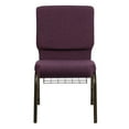 thumbnail image 7 of Flash Furniture 4 Pack HERCULES Series 18.5''W Church Chair in Plum Fabric with Cup Book Rack - Gold Vein FrameNative AmericanNative, 7 of 7