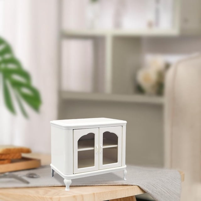 casa miniatura pequeña sala de artesanía armario almacenamiento de alimentos Mini cocina comedor de muebles juguetes CUTICAT armario de casa de muñecas