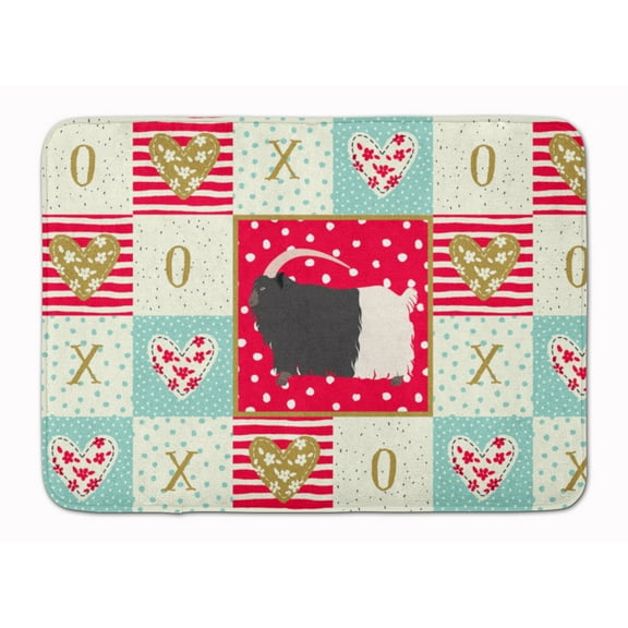 Carolines Treasures CK5314RUG Welsh Black-Necked Goat Love Machine Washable Memory Foam Mat Red 19 X 27" multicolor