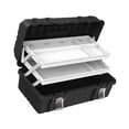 thumbnail image 3 of Caja de herramientas plegable de 3 capas, caja de aparejos de pesca, maletín de transporte doméstico versátil, estuche de almacenamiento de piezas de 49 cm x 275 cm x 22 cm, 3 of 8