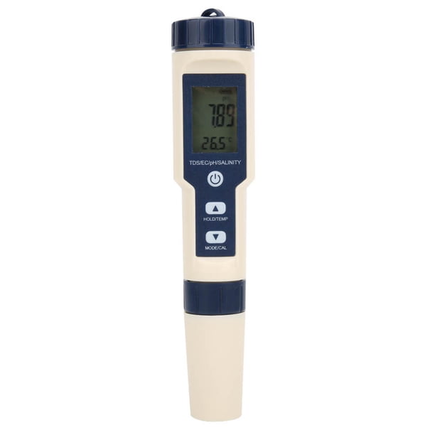 Analizador de del Agua, Multifuncional 5 EN 1 Probador Portátil de Ph/Salinidad/Temp/TDS/EC Medidor de Agua, Para El Laboratorio de Acuario