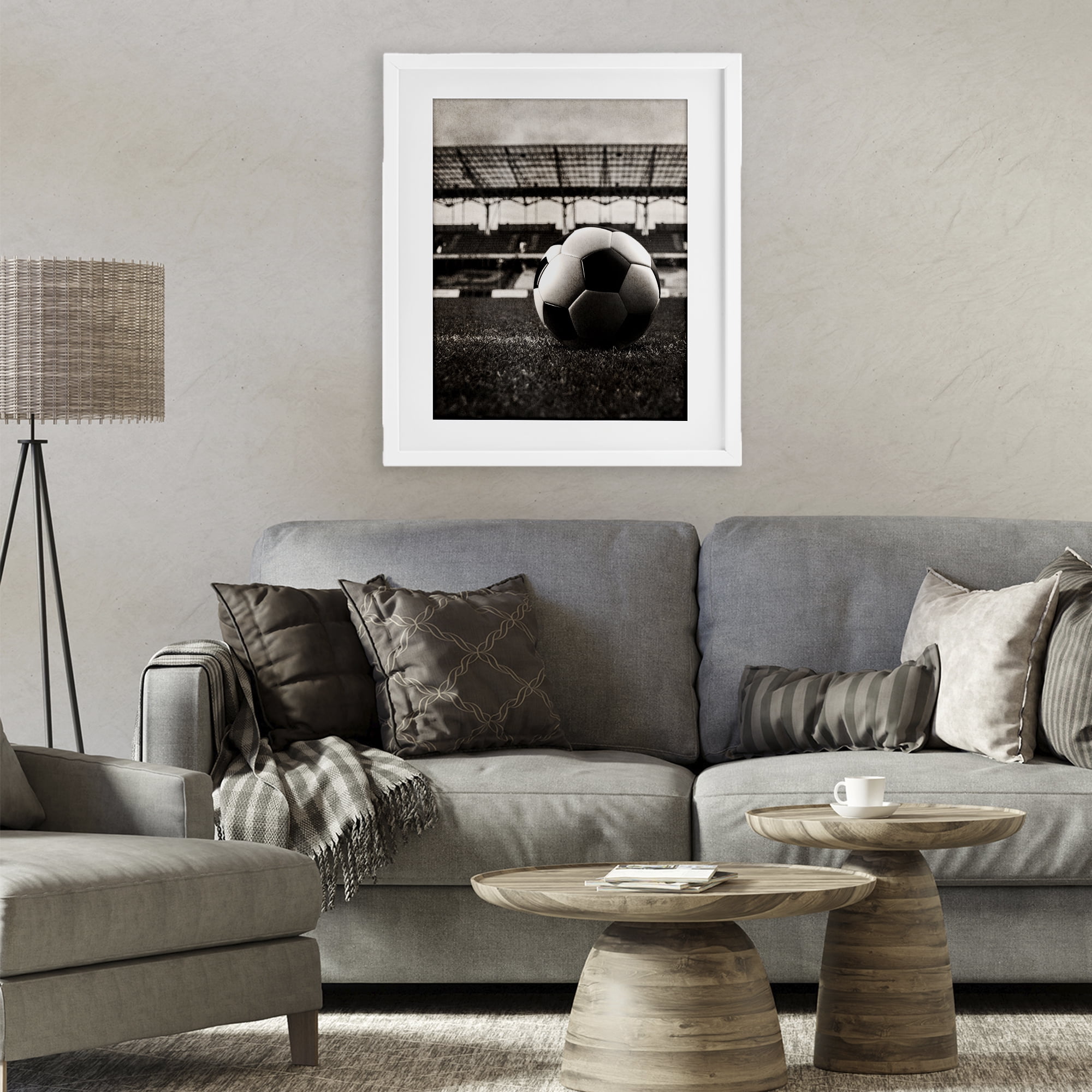 Stupell Industries Vintage Sports Soccer White Framed Print Under Glass, design by Marcus Prime
