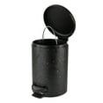 ELLE Paris Speckled Design 3 Liter Step Pedal Metal Bathroom Garbage Can with Lid, Black ...