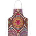 thumbnail image 5 of Dreamtimes Oven Mitts and Pot Holders with Chef Apron 3Pcs Set Vintage Decorative Elements Non Slip Heat Resistant Gloves for Baking Cooking BBQ, 5 of 7