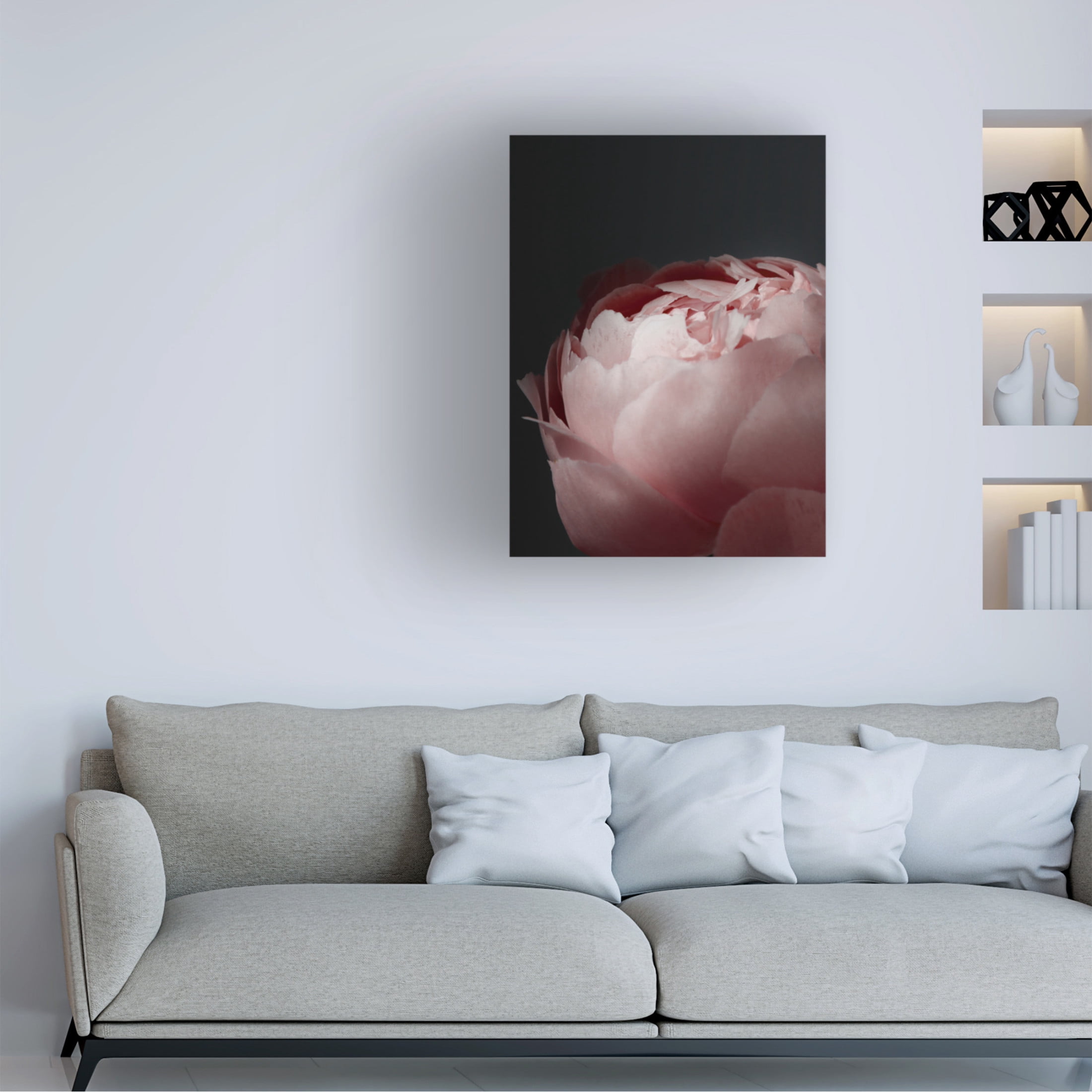 Trademark Fine Art Rosana Laiz Blursbyai Moody blush peony II Canvas Wall Art