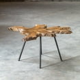 thumbnail image 4 of Uttermost Kravitz Teak Wood and Iron Accent Table in Light Honey and Aged Black, 4 of 6