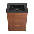 thumbnail image 5 of Daxton 24" Freestanding Bathroom Vanity in Brown Oak with Black Sink Top, 5 of 8