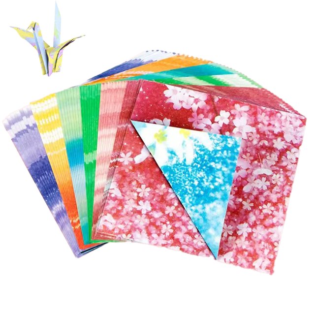 200 hojas de papel cuadrado de Origami, papel de doble cara, artes y manualidades plegables para niños, diseño de papel de Color Origami