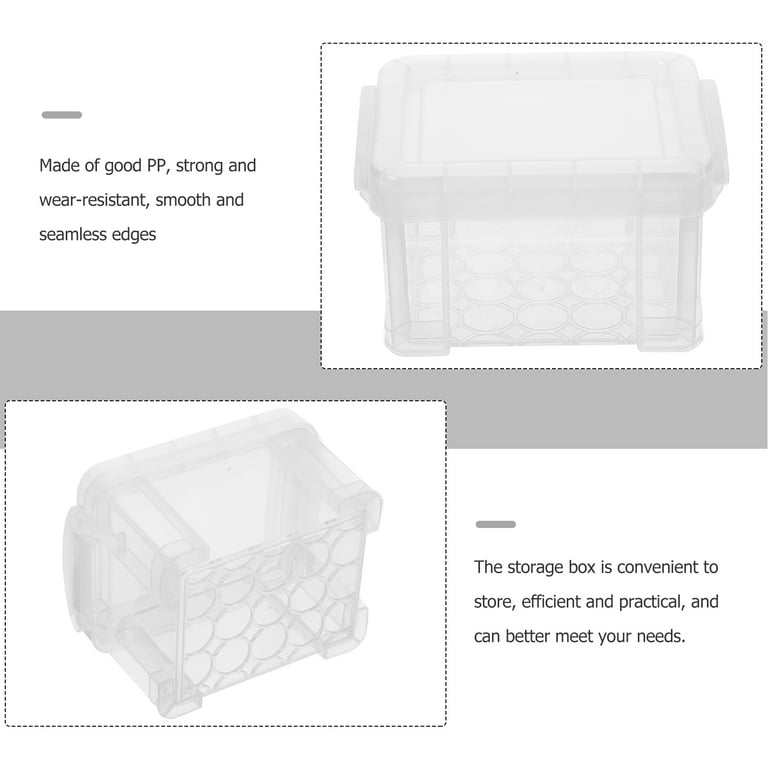 10pcs Mini Containers with Lids Plastic Container Mini Plastic Boxes Small Box with Lids, Size: 8.50X6.50X5.00CM, White