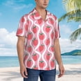 thumbnail image 6 of Uemuo Strawberries Printed Regular Fit Short Sleeve Casual Hawaiian Shirt for Men,Aloha shirt,Tropical shirt,Floral print shirt,Vacation Beach shirt-Small, 6 of 9