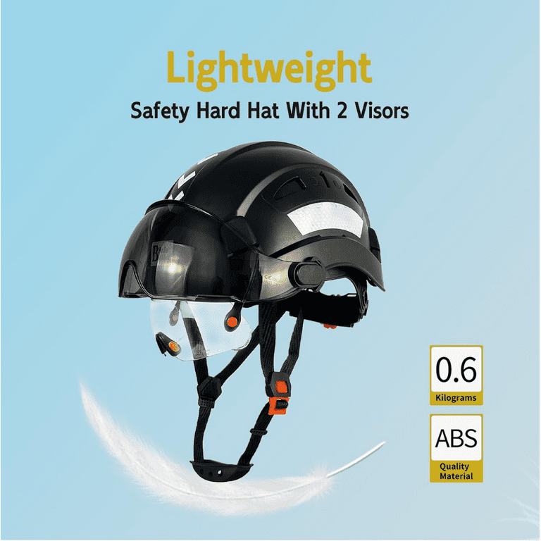 Industrial Safety Helmet with Build-in Visor ABS Hard Hat