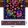 thumbnail image 2 of Mantel de lino con diseño de calavera de azúcar mexicana para el hogar, la cocina y el comedor (13 x 72 pulgadas), 2 of 5