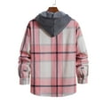 thumbnail image 4 of TMOYZQ Mens Flannel Hoodie Drawstring Hooded Plaid Shirts Long Sleeve Casual Button Down Shirts Lightweight Flannel Shirt Jackets, 4 of 9