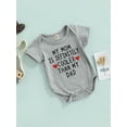 thumbnail image 3 of Qmyliery Newborn Baby Short Sleeve Bodysuit, Round Neck Heart Capital Letter Printing Romper, Summer Snap Crotch Jumpsuit, 3 of 9