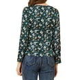 thumbnail image 3 of Allegra K Women's Blouse Cowl Neck Vintage Floral Long Sleeve, 3 of 6