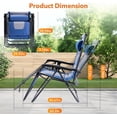 thumbnail image 2 of Blorly Zero Gravity Chair, Heavy Duty Integrated Padded, Professional Built-in Cushioned Reclining Lounge Chair, Extra Wide Folding Patio Chair with Side Tray for Outdoor & Indoor, Blue, 2 of 7
