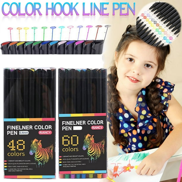 Xihbxyly Juego de Agujas de Colores para Bolígrafos, 48/72 Colores Vibrantes, Punta Fina de 0,4 Mm, Agarre Cómodo, Multiusos para Dibujar, Garabatear y Hacer Bocetos, Regalo Ideal para Artistas, 1 Ml