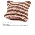 thumbnail image 7 of Eoperou Beanie Hat No Brim Vivid Color Stretchy Breathable Friendly to Skin Decorative Yarn Winter All-Match Striped Women Knitted Hat for Girl, 7 of 7