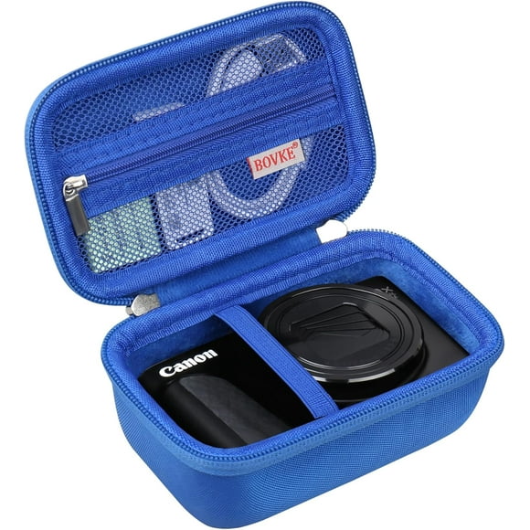 shiyou-Travel Case for Canon PowerShot SX740 HS Digital Camera, Storage Bag Holder for Canon SX730/ SX720/ SX620/ G7X Camera with Extra Pocket for Batteries, Cables, SD Cards, Blue