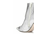 thumbnail image 4 of FSJ Women Simple Pointed Closed Toe Ankle Boots Flared High Heel Side Zippeer Short Boots Dressy Party Shoes Size 8 Silver, 4 of 4