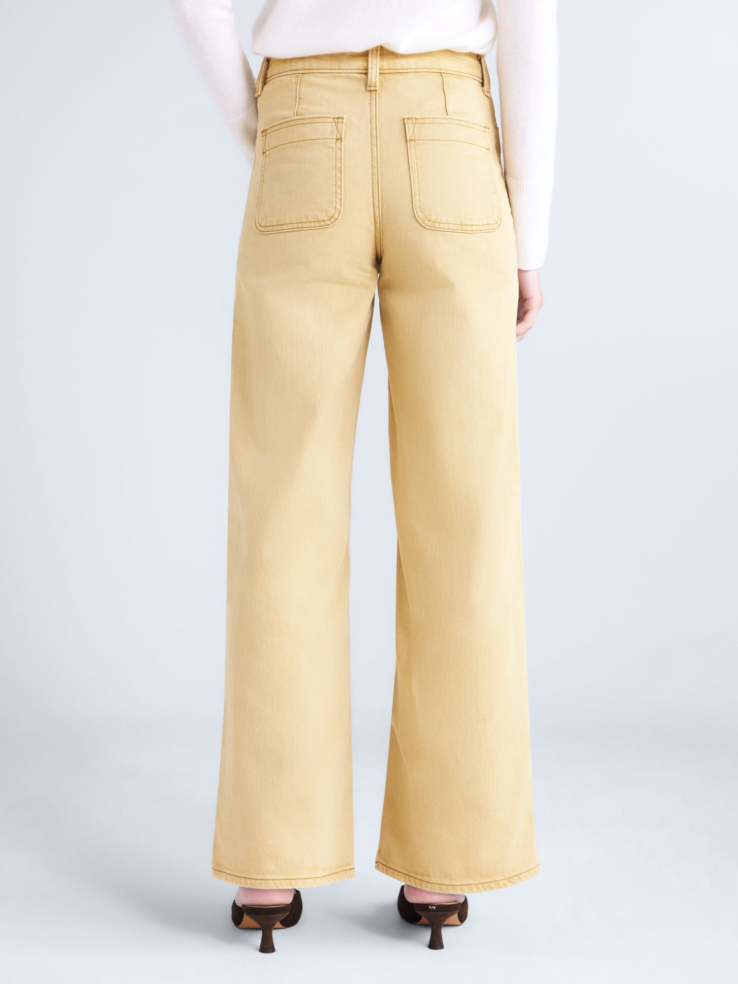 Free Assembly Women's and Women's Plus The Larchmont High Rise Patch Pocket Jeans, 32" Inseam, Sizes 0-28W