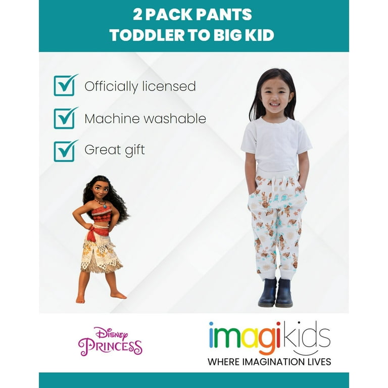 Disney Princess Moana 2 Pack Pants Toddler to Big Kid - Walmart.com
