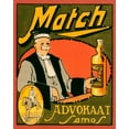thumbnail image 2 of Vintage Booze Labels 12x14 Black Ornate Wood Framed with Double Matting Museum Art Print Titled - Match Advokaat Samos, 2 of 4