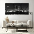 thumbnail image 3 of Hieng 3 Pcs Wall Art Dallas Skyline Black & White Canvas Art Paintings For Room Decor Dallas Cityscape Skyscrapers Night Scene Picture Prints On Canvas For Home Decor Modern Giclee Framed, 3 of 5