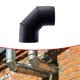 thumbnail image 1 of Conector de tubo de codo de estufa de 90 degree, adaptador de conducto de humos negro, resistente al óxido, para extensión de chimenea, de acero inoxidable Identificación 20cm, 1 of 8