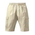 thumbnail image 2 of ZenCart Men Summer Shorts Solid Color Casual Regular Style Shorts with Elastic Belts Drawstrings Breathable Cargo Shorts, 2 of 8