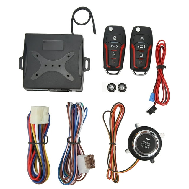Sistema de entrada sin llave para coche, sistema de bloqueo remoto antirrobo de 12V con un botón de inicio, Universal para automóviles Jadeshay A