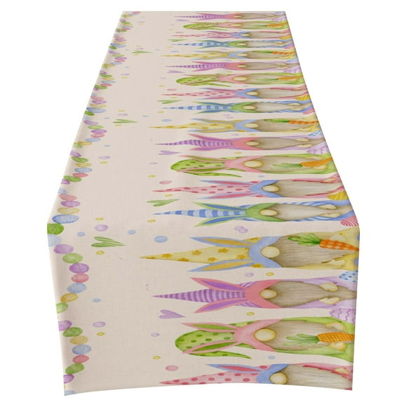 Binwennn Happy Easter Kitchen Indoor Outdoor Family Party Party Supplies Table Runners 72 Inches Long Denim Runners for Tables Table Woven Peach Party Decorations Rose Sequin Table Buffet Table Lace
