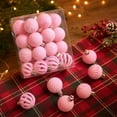 thumbnail image 7 of Eolstice Christmas Ball Ornaments, 24 Pcs Flocked Velvet Shatterproof Baubles, Wavy Embossed Solid And Hollow Cut, For Christmas Tree Holiday Decor, 7 of 7