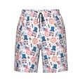 thumbnail image 6 of KLL American Gnomes Men's Casual Summer Beach Shorts Hawaiian Shorts with Pockets-Small, 6 of 6