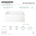 thumbnail image 5 of Aqua Eden VTDE483222R 48-Inch Acrylic Rectangular 3-Wall Alcove Tub, Right Hand Drain Hole in Glossy White, 5 of 10
