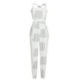 thumbnail image 5 of Puntoco Womens Clearance Jumpsuits Overalls with Suspenders and Printing Casual Jumpsuit White, 5 of 9