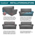 thumbnail image 5 of Funda de sofá elástica de 3 plazas de licra supersuave para perros, funda de sofá para mascotas, protector de muebles con parte inferior elástica (3 plazas, gris claro) esquí esquí Gafas de esquí, 5 of 5