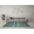 thumbnail image 3 of Ahgly Company Indoor Round Oriental Light Blue Traditional Area Rugs, 8' Round, 3 of 4