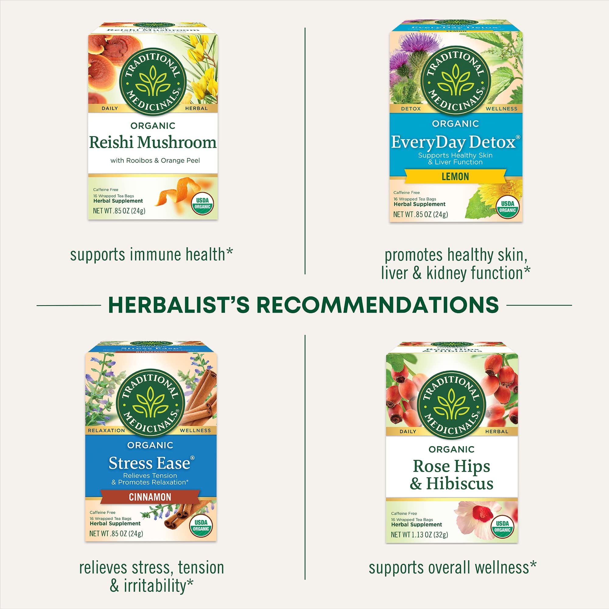 Traditional Medicinals, Organic Nettle Leaf Herbal Tea , 16 Tea Bags