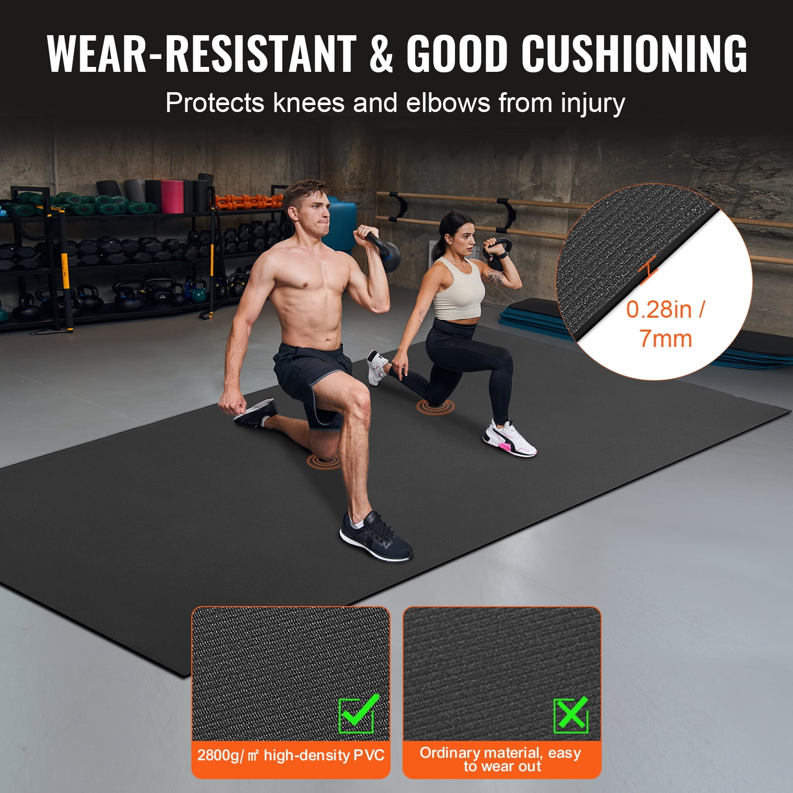 KFFKFF Large Yoga Mat,12x6ft Durable Non-Slip Fitness Mat, Multi-Purpose Exercise Mat for Both Men and Women, Includes Portable Bag & Strap, Ideal for Home Yoga, Pilates & Floor Exercises
