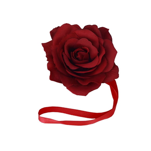 Injueey Cortina Tieback Color sólido sin perforaciones en forma de flor decorativa dormitorio sala de estar sombrilla hebilla adorno Decoración del hogar Rojo