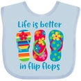 thumbnail image 3 of Inktastic Life is Better Flip Flops Girls Baby Bib, 3 of 4