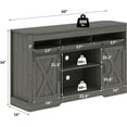 thumbnail image 6 of Mayincolor Farmhouse TV Stand for 65+ Inch TVs, Rustic Wood Media Console with Sliding Barn Doors, Dark Grey, 6 of 10