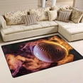 thumbnail image 2 of SKYSONIC Lightweight Soft Area Rugs White Baseball in Multicolored Smoke Floor Mat Doormat for for Rooms Entrance Hardwood Floor Living Room Nursery Rugs, 31x20 inch, 2 of 6