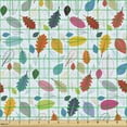thumbnail image 2 of Ambesonne Autumn Fabric by the Yard Upholstery, Colorful Various Leaf Types, 3 Yards, Pale Blue Multicolor, 2 of 5