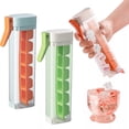 thumbnail image 1 of Graflsoa 2024 Innovative One-Press Ice Cube Tray - Dual Color (Green & Orange), Spill-Proof Design, Food-Grade PC+PP, 6-Cube Capacity, Perfect for Cocktails & Parties, 2-Pack, 1 of 7