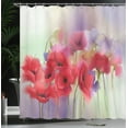 thumbnail image 4 of Ambesonne Poppy Flower Shower Curtain, Spring Flowers Romance, 69"Wx75"L, Lavender and Red, 4 of 5