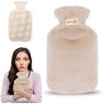 thumbnail image 1 of Botella de agua caliente con funda, botella de agua caliente de 1000 ml con funda de felpa suave, botella de cama con funda polar compatible con niños y adultos, dolor Sincero Electrónica, 1 of 5